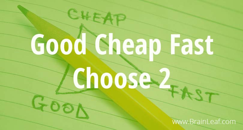 Good Cheap Fast – Choose Two