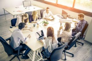 people meeting at a table